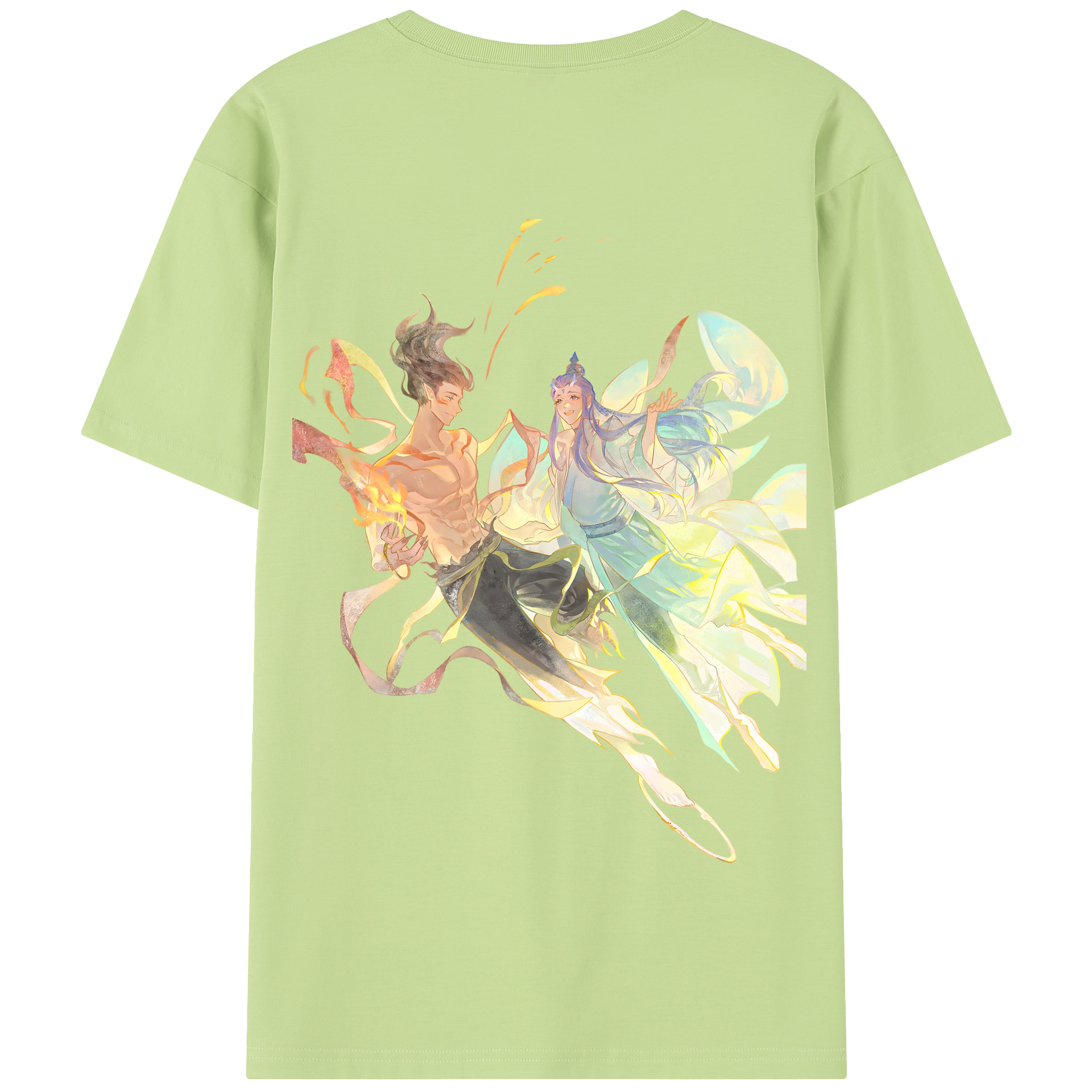 （画像用） Ne Zha 2 ナタ 魔童の大暴れ 綿100％半袖Tシャツ（背面プリント）